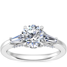 Bella Vaughan Tapered Baguette Three Stone Engagement Ring in Platinum (1/4 ct. tw.)